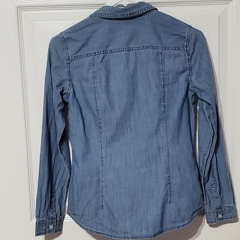 Loft Chambray Button Down Blouse - image 4